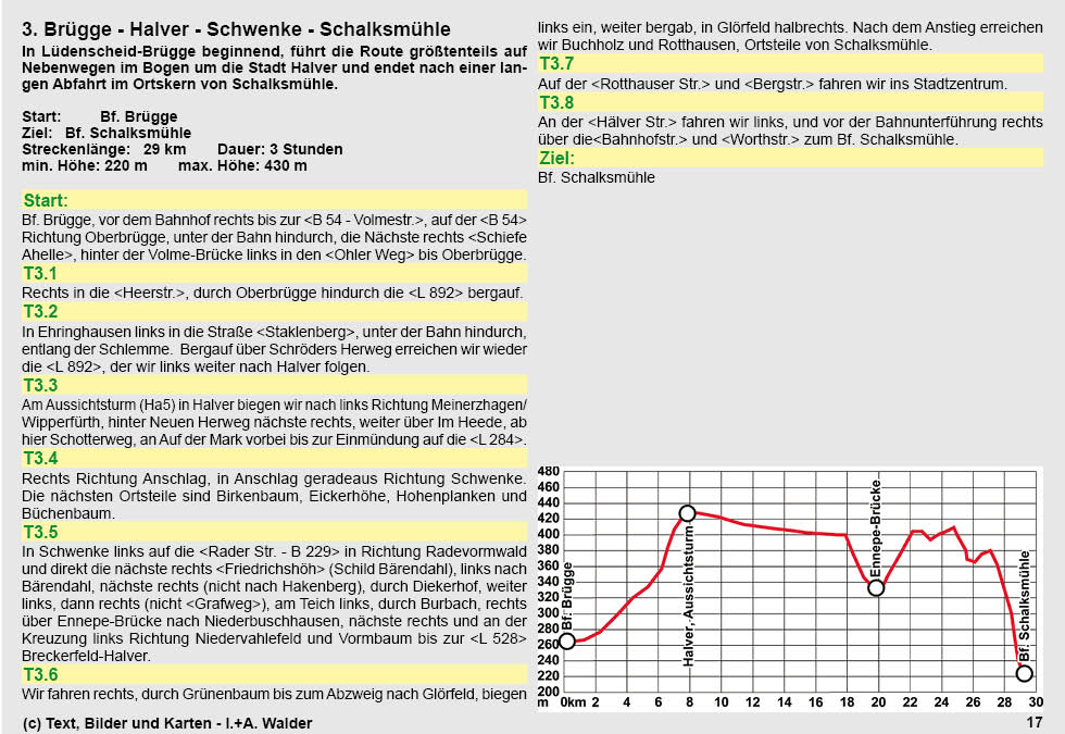 Reiseführer Sauerland-Radtour 3: Rund um Halver - Br&uuml;gge - Halver - Schwenke - Schalksm&uuml;hle