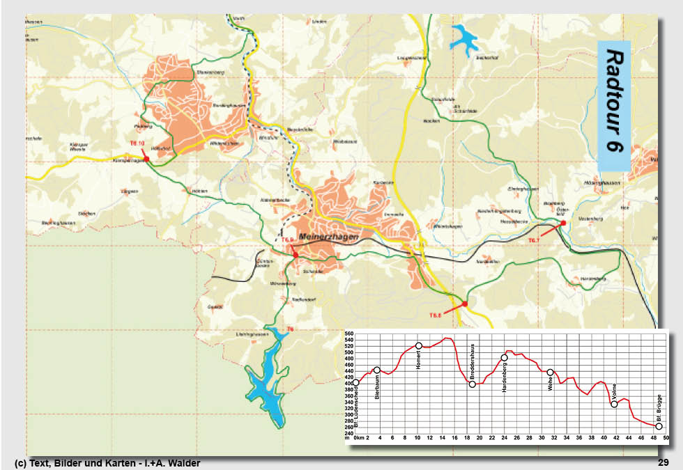 Walder-Verlag Reisetipps-Europa Radtour 6: F&uuml;nfzig Kilometer durch die S&uuml;dwest-Ecke des M&auml;rkischen Kreises - L&uuml;denscheid - &shy;Meinerzhagen - Kierspe - Br&uuml;gge