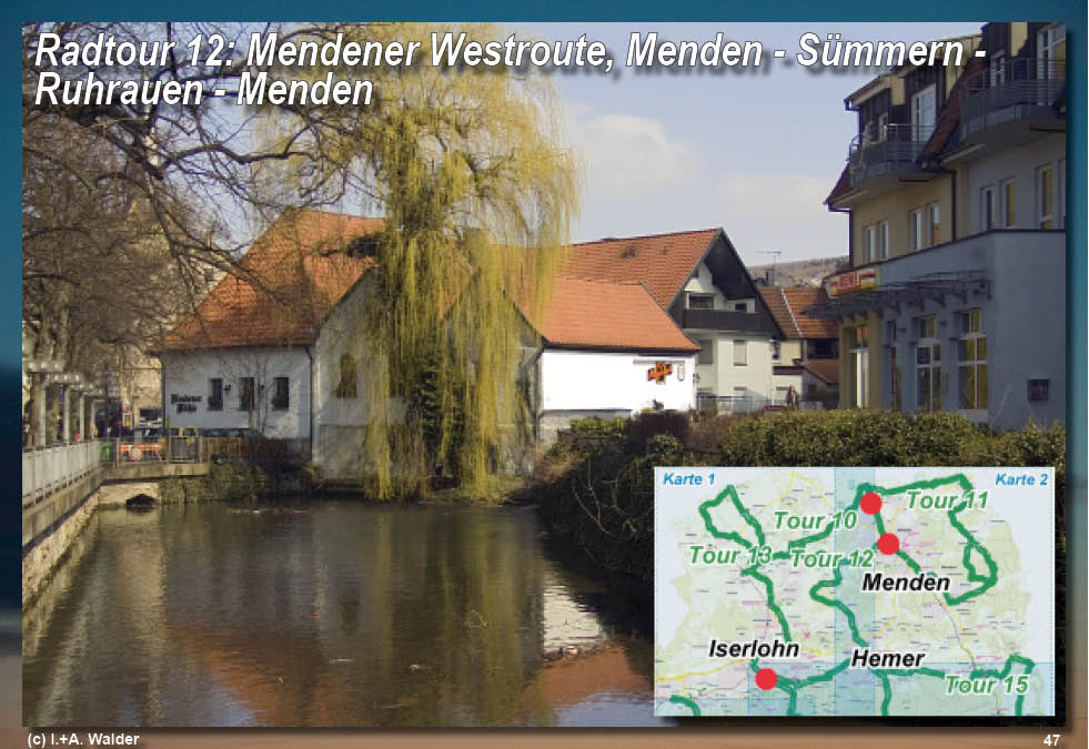 Walder-Verlag Reisetipps-Europa Radtour 12: Mendener Westroute - Menden - S&uuml;mmern - Ruhrauen - Menden