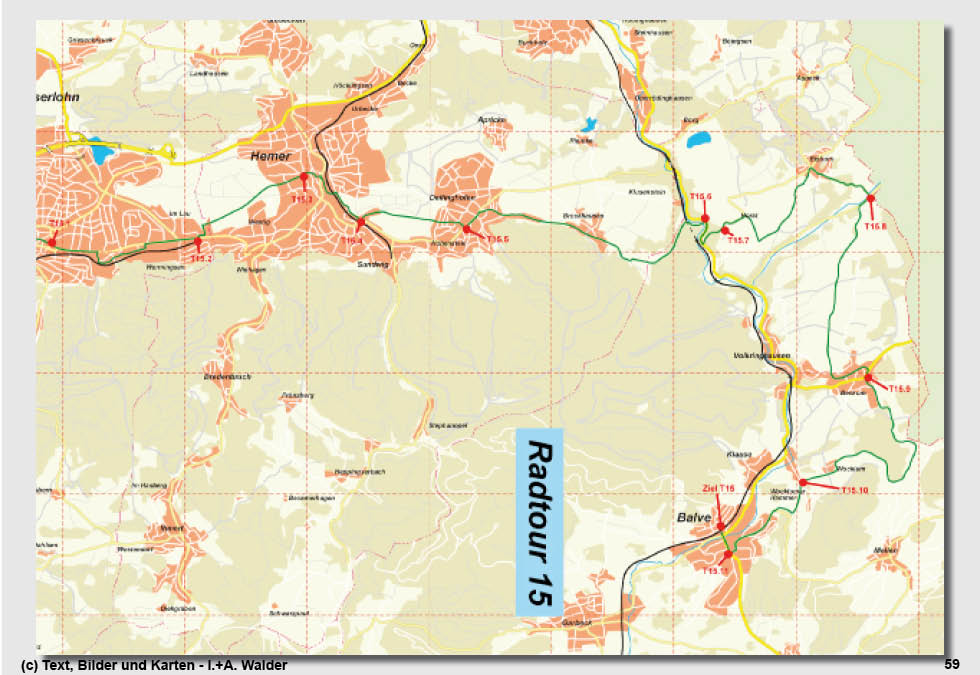 Walder-Verlag Reisetipps-Europa Radtour 15: H&ouml;nnetaltour - Iserlohn - H&ouml;nnetal - Schloss Wocklum - Balve