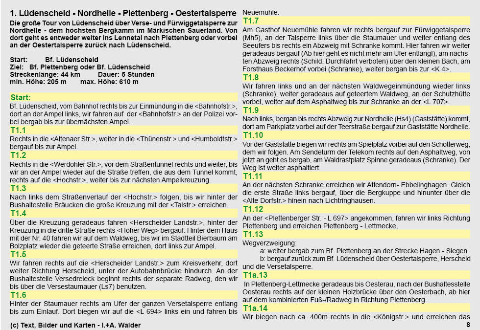 Walder-Verlag Reisetipps-Europa Radtour 1: Zum 'Gipfel' des M&auml;rkischen Sauerlande