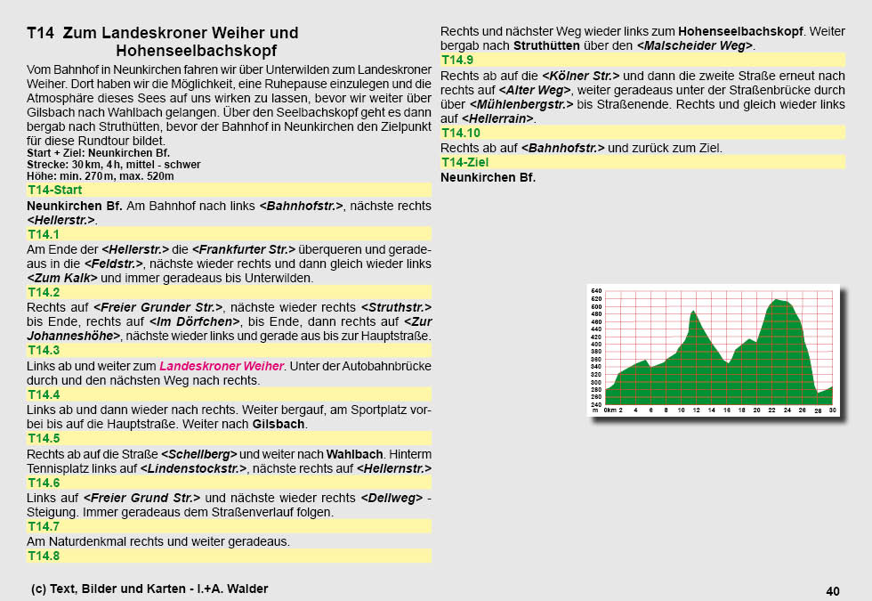 Reiseführer Radtour 14 - Landeskroner Weiher und Hohenseelbachskopf