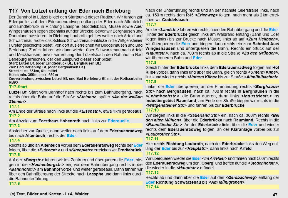 Reiseführer Radtour 17 - Entlang der Eder