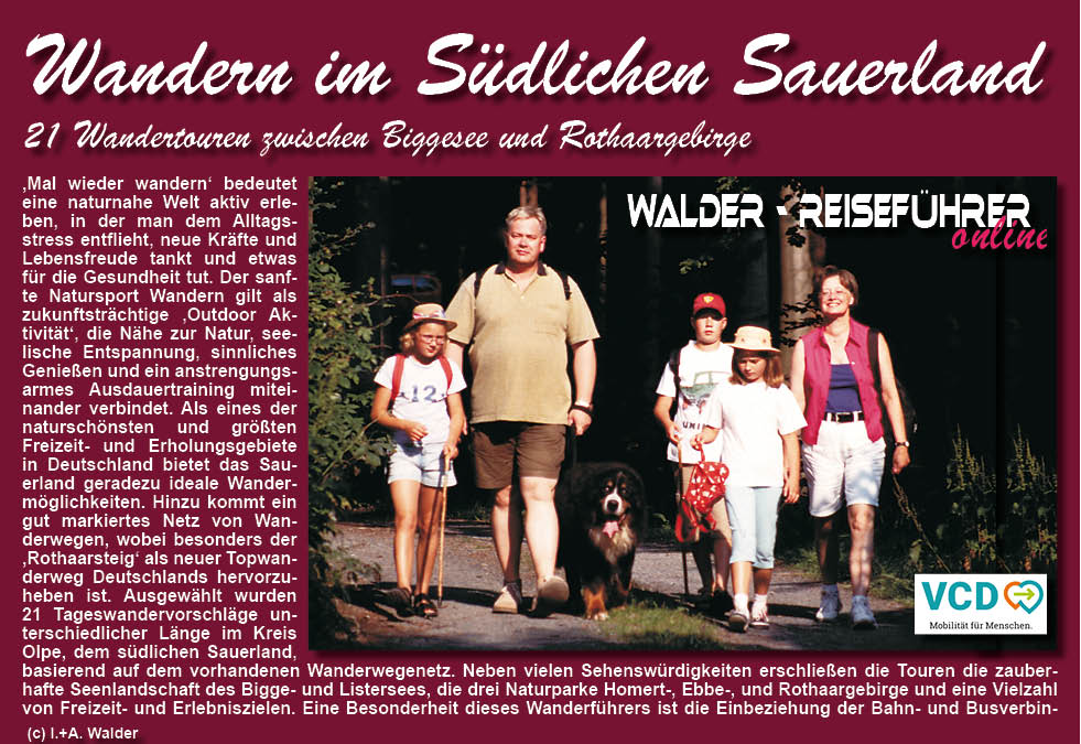 Reiseführer Wandern im S&uuml;dlichen Sauerland