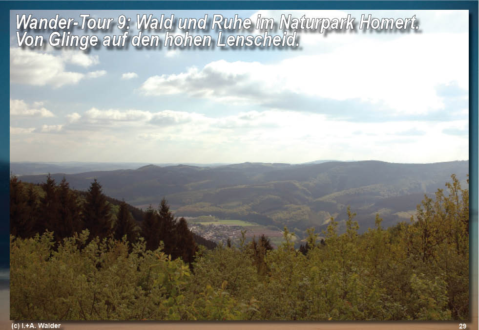 Reiseführer Wander-Tour 9 - Wald und Ruhe im Naturpark Homert - Von Glinge auf den hohen Lenscheid