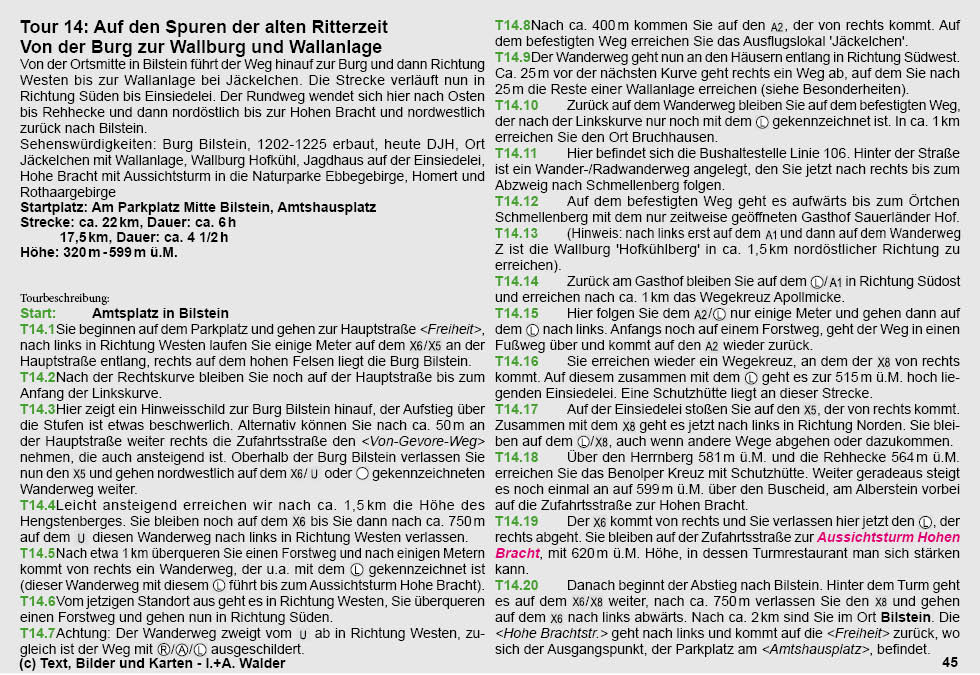 Reiseführer Wander-Tour 14 - Auf den Spuren der alten Ritterzeit - Von der Burg zur Wallburg und Wallanlage 