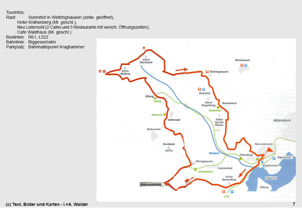 Reiseführer Wander-Tour 1 - Auf den Höhen im Naturpark Ebbegebirge - vom Biggesee auf den Ebbekamm