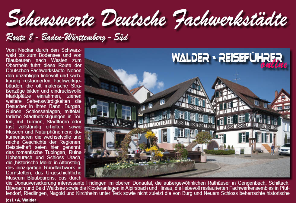 Walder-Verlag Reisetipps-Europa Deutsche Fachwerkstraße - Neckar - Schwarzwald - Bodensee - Oberrhein - 