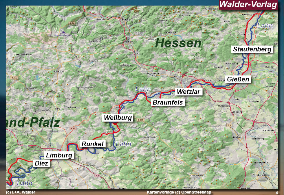 Walder-Verlag Reisetipps-Europa Karte zum Lahntal