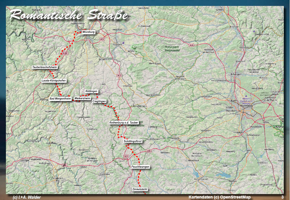Karte/Map Reisefuehrer_D_Romantische-Strasse