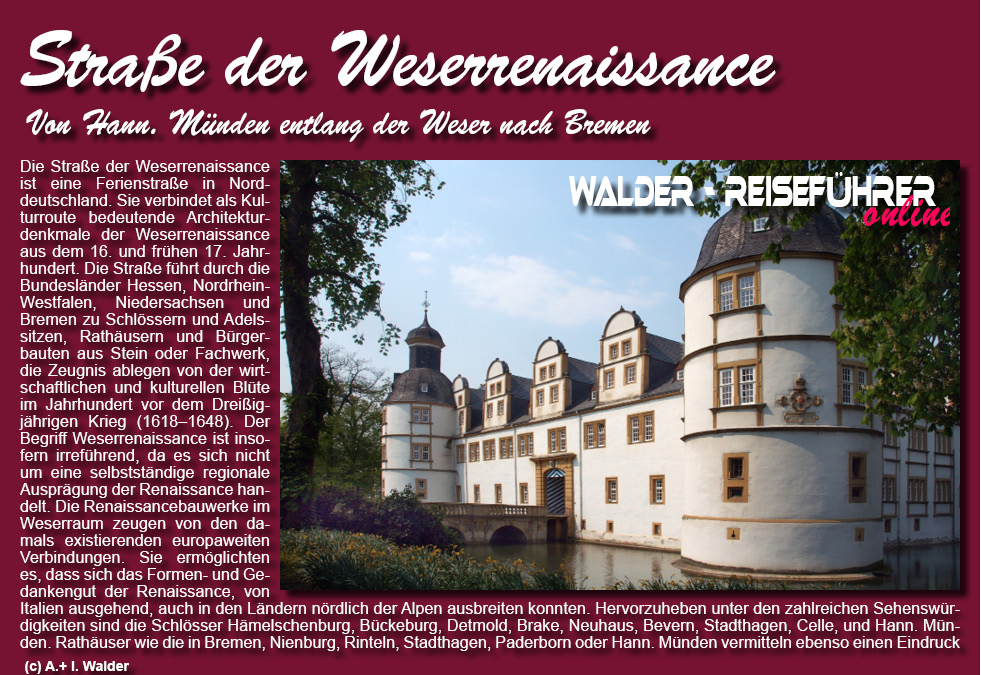 Walder-Verlag Reisetipps-Europa Reisefuehrer Strasse der Weserrenaissance