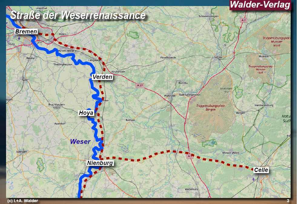Walder-Verlag Reisetipps-Europa Karte - Straße der Weserrenaissance