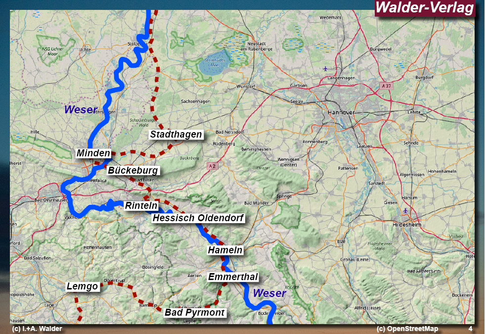 Walder-Verlag Reisetipps-Europa Karte - Straße der Weserrenaissance