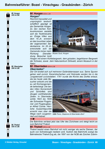 Walder-Verlag Reisetipps-Europa Bahnreisef&uuml;hrer Z&uuml;rich - Bozen